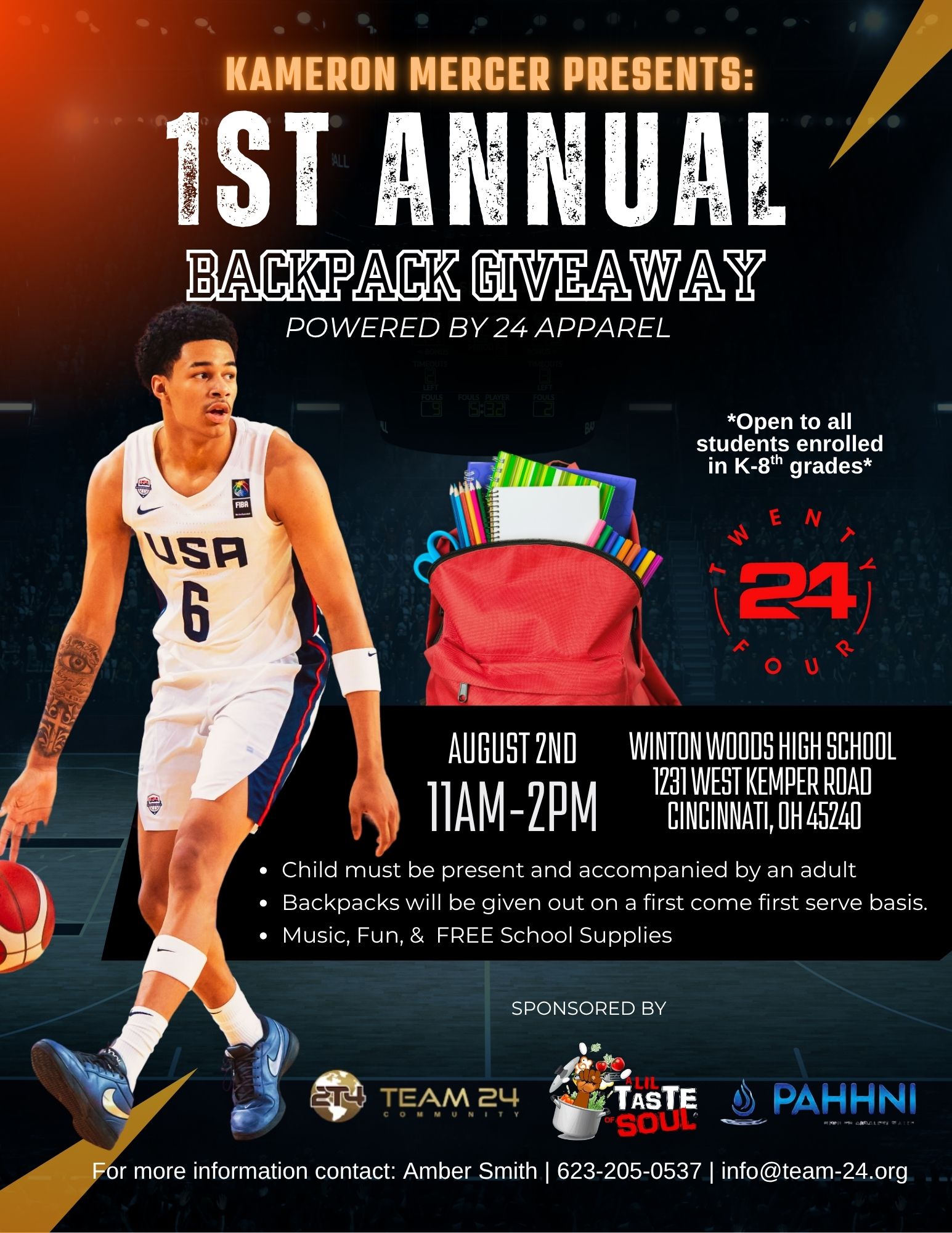 Kam Mercer Inaugural Backpack Giveaway